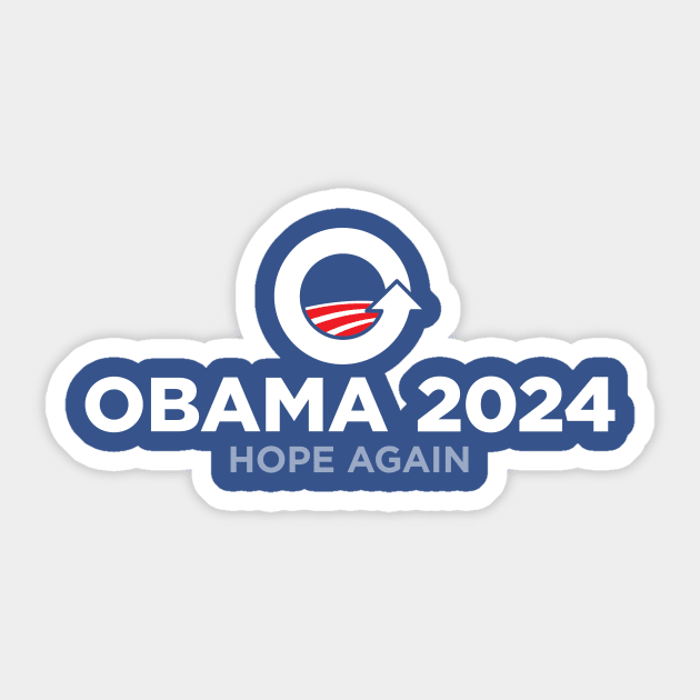 Obama 2024 Sticker by RobberBaronsInk